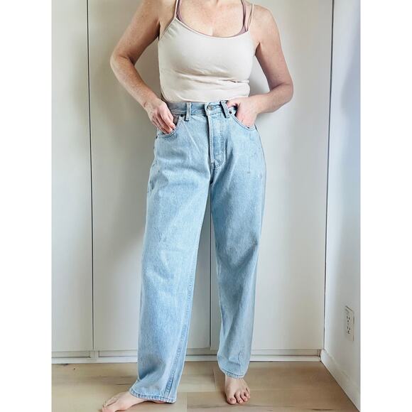 Vintage 90s Levi's 539 Light Wash Distressed Size 31 x 32 Waist 30" High Rise - Picture 15 of 15